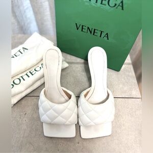 Bottega Veneta White Quilted Mules